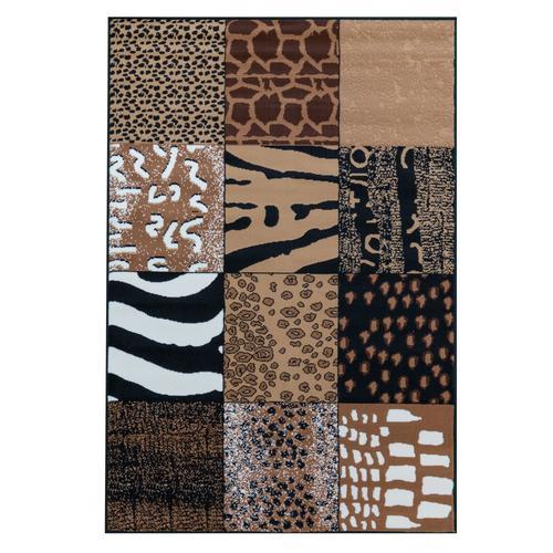 Tapis Salon Patchwork Peau De Bete Marron Debonsol - 120x170cm on Productcaster.