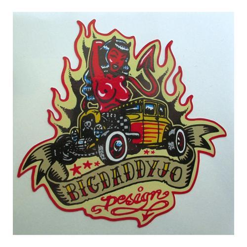 Sticker Diablesse Rouge Et Hot Rod 11.5x12 Cm Bygdaddyjo Design Aut... on Productcaster.