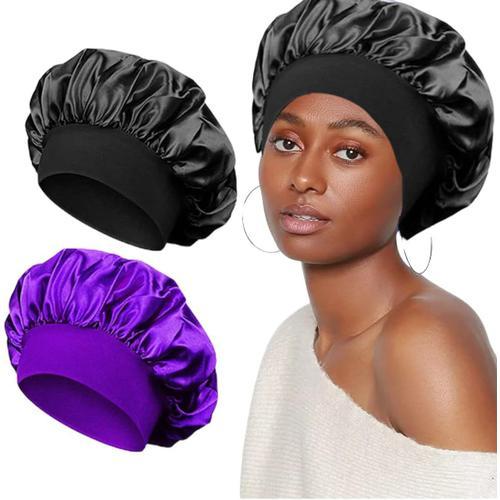 2 Pieces Bonnet Satin Cheveux Nuit, Bonnet en Soie pour Femme, Bonn... on Productcaster.