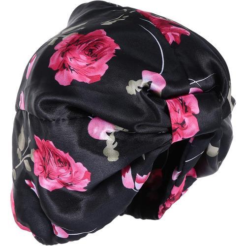 Noir Noir Bonnet De Nuit Noué Chapeau De Fleur Foulards pour Femmes... on Productcaster.