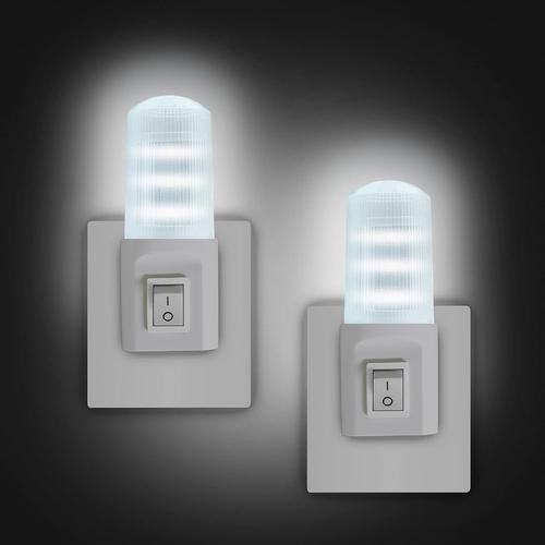 Blanc Froid Lot De 2 Veilleuses Led, Lampe Nuit À Interrupteur Rétr... on Productcaster.