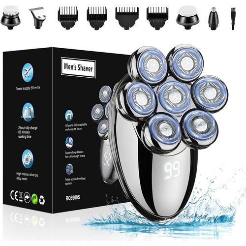 Rasoir Électrique 5 En 1 Pour Homme, Avec 7 Têtes Rotatives, Imperm... on Productcaster.