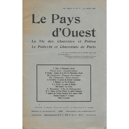 Le Pays D'ouest - 36e Année - N° 5 - 15 Juillet 1947 on Productcaster.