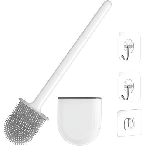 Blanc Blanc Brosse WC, Brosse WC Silicone, Anti-Goutte, Brosse de T... on Productcaster.