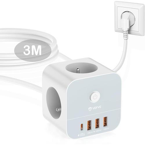 3M 3M Rallonge Multiprise avec USB C, Cube Prise Multiple avec Inte... on Productcaster.