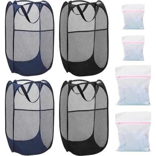 Lot de 4 paniers à linge pliables en maille - 75 l - Avec poignées ... on Productcaster.