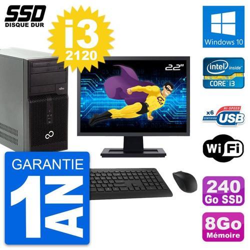 PC Tour Fujitsu P400 Ecran 22" Intel i3-2120 RAM 8Go SSD 240Go Wind... on Productcaster.