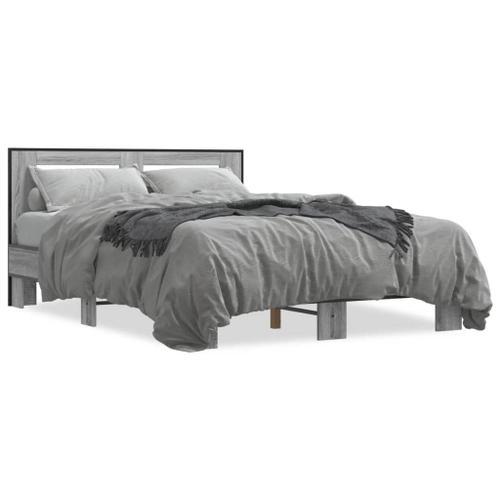 Vidaxl Cadre De Lit Sans Matelas Sonoma Gris 120x190 Cm on Productcaster.