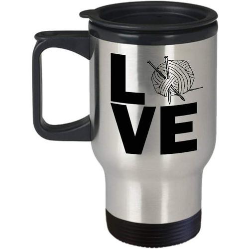 Yarn Love Mug De Voyage En Acier Inoxydable Cadeau Crochet Cadeau on Productcaster.