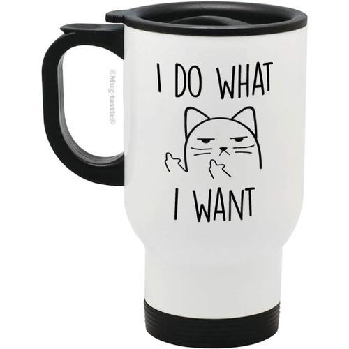 Blanc Mug De Voyage En Acier Inoxydable Avec Inscription « I Do Wha... on Productcaster.