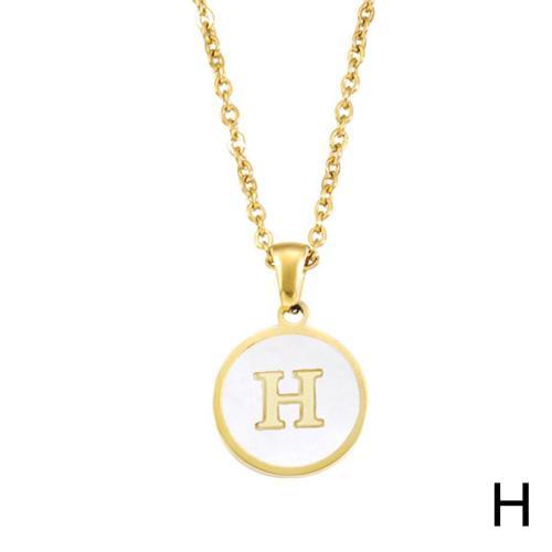 H Collier En Alliage Avec Lettres Anglaises Pendentif Circulaire 26... on Productcaster.