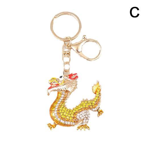 Gold Porte-Cles Cadeau Du Nouvel An Pendentif De Lannee Du Dragon A... on Productcaster.