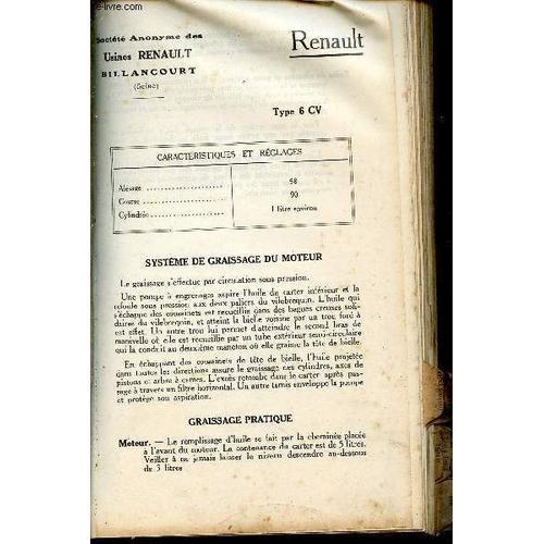 Guide Du Garagiste Kervoline 1928 : Renault Type 6 Cv. on Productcaster.