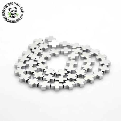 1 Fil De Perles En Hématite Non Magnétique, Plaqué Argent, Pour La ... on Productcaster.