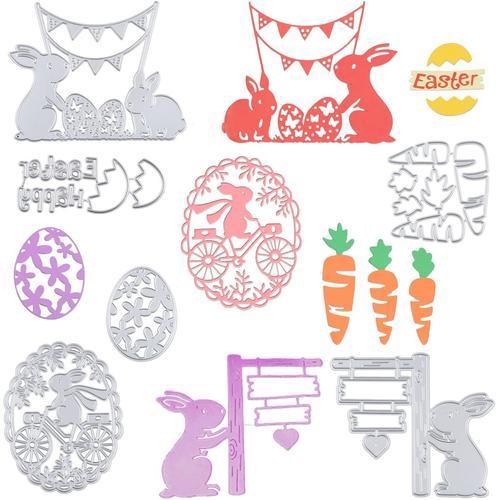 6pcs Matrices De Découpe Pâques Scrapbooking Lapin Oeuf Happy Easte... on Productcaster.