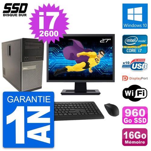 PC Tour Dell 790 MT Ecran 27" Intel i7-2600 RAM 16Go SSD 960Go Wind... (Reconditionné) on Productcaster.