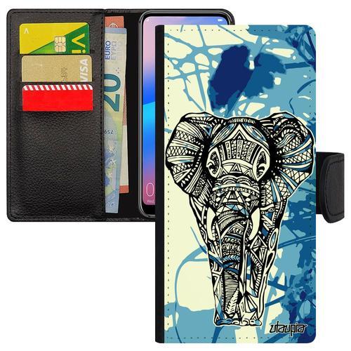 Coque Samsung Galaxy A70 Rabat Porte Cartes Elephant Nature Bleu Fi... on Productcaster.