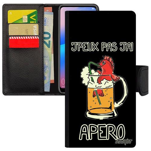 Coque A50 Cuir Rabat Porte Cartes J'peux Pas J'ai Apero De Protecti... on Productcaster.