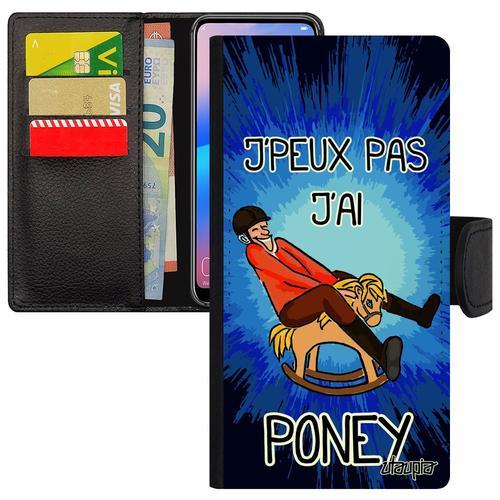 Coque Honor 8 Rabat Porte Cartes J'peux Pas J'ai Poney Telephone Aq... on Productcaster.