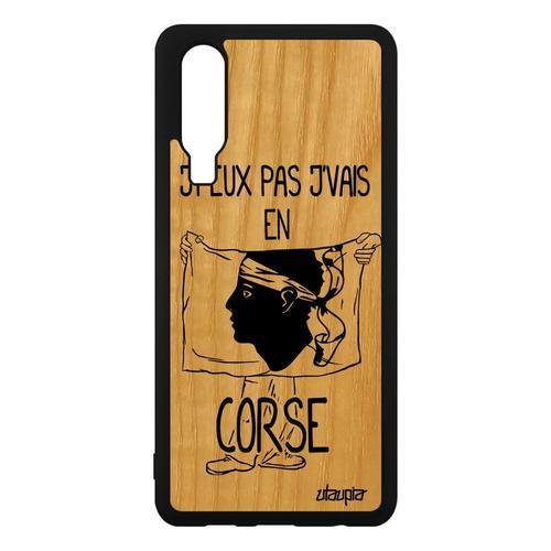 Coque Bois Silicone Huawei P30 J'peux Pas J'vais En Corse Antichoc ... on Productcaster.