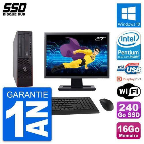 PC Fujitsu E700 E90+ DT Ecran 27" Intel G630 RAM 16Go SSD 240Go Win... on Productcaster.