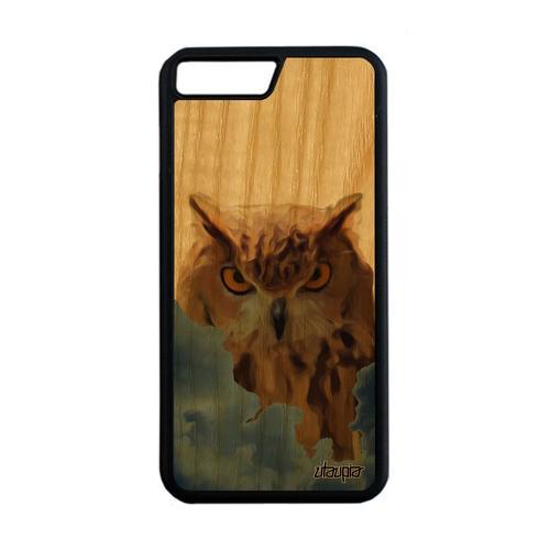 Coque Pour Iphone 7 Plus En Bois Silicone Hibou Animaux Chouette Gr... on Productcaster.