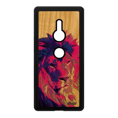 Coque Bois Silicone Sony Xperia Xz2 Lion Design Felin Street Art Te... on Productcaster.