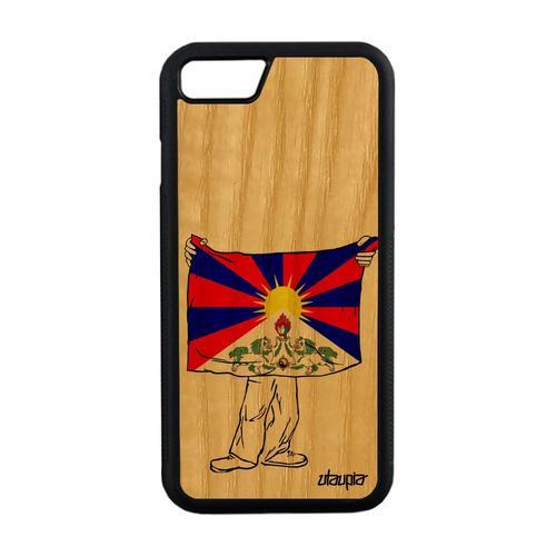 Coque Bois Silicone Iphone 8 Drapeau Tibet Tibetain Housse Bumper S... on Productcaster.