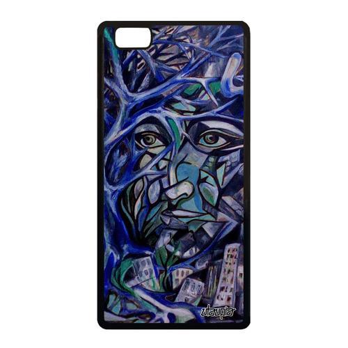 Coque Huawei P8 Lite 2015 Silicone Portrait Street Art Bleu Peintur... on Productcaster.