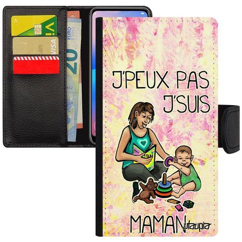 Coque Iphone 7 Simili Cuir Rabat Silicone J'peux Pas J'suis Maman V... on Productcaster.