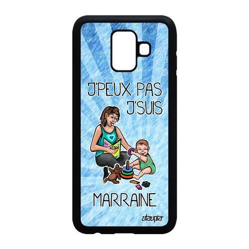 Coque Silicone Samsung A6 2018 J'peux Pas J'suis Marraine Humour Dr... on Productcaster.