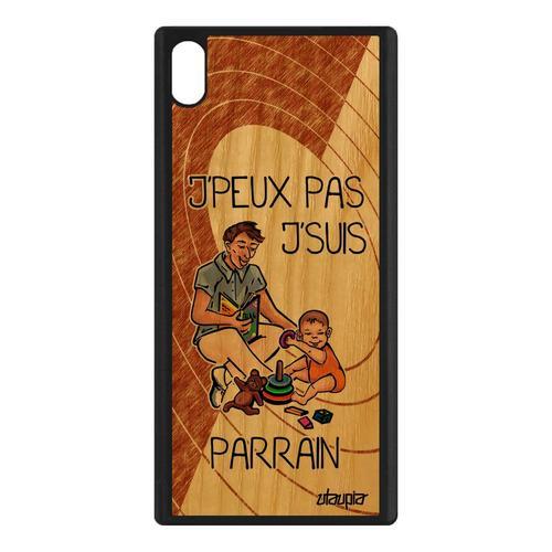 Coque Telephone Pour Xperia Xa1 Ultra En Bois Silicone J'peux Pas J... on Productcaster.