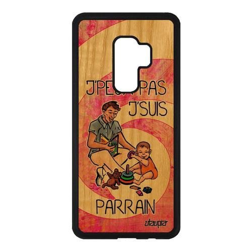 Coque S9 Plus Bois Silicone Humour J'peux Pas J'suis Parrain Je Tex... on Productcaster.