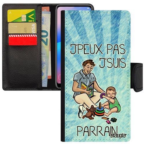 Coque J'peux Pas J'suis Parrain P10 Lite Simili Cuir À Rabat Design... on Productcaster.