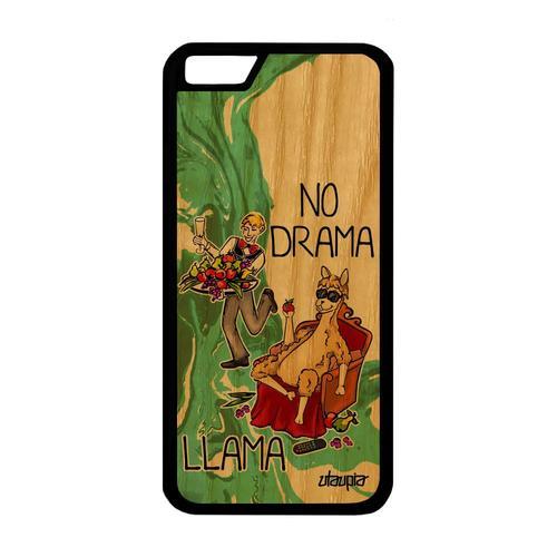 Coque En Bois Silicone No Drama Lama Pour Iphone 6 6s Comique Texte... on Productcaster.