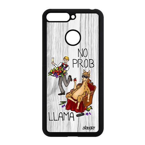 Coque Honor 7a Silicone No Prob Lama Drole Rigide Gris Bande Dessin... on Productcaster.