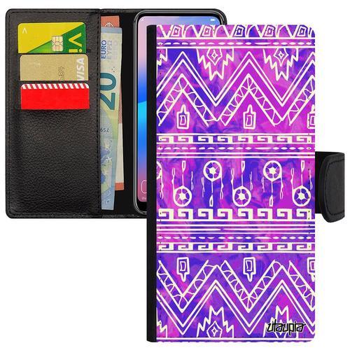 Coque Honor 9 En Cuir Rabat Portefeuille Motif Azteque Rigide Effet... on Productcaster.