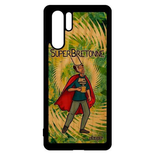 Coque En Bois P30 Pro Silicone Super Bretonne Heros Noir Etui Smart... on Productcaster.