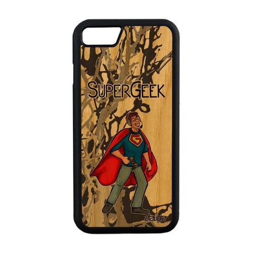 Coque En Bois Antichoc Telephone Iphone 7 Silicone Super Geek Texte... on Productcaster.