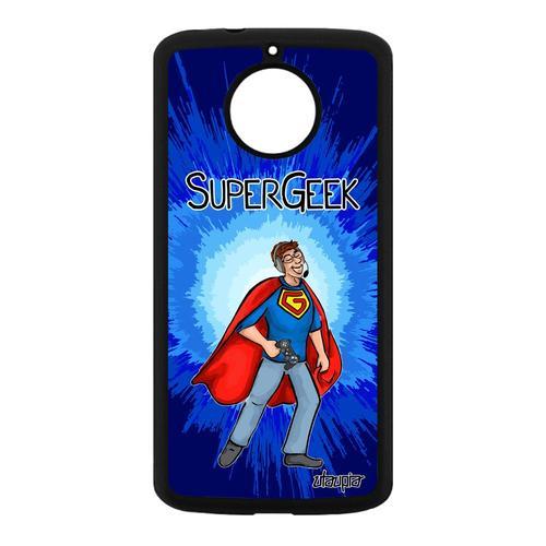 Coque Moto E4 Plus Silicone Super Geek Play Antichoc Console Texte ... on Productcaster.