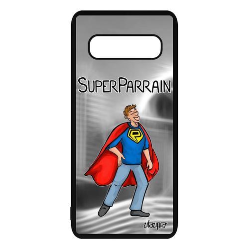 Coque Silicone Pour Galaxy S10 Plus Super Parrain Drole Humoristiqu... on Productcaster.