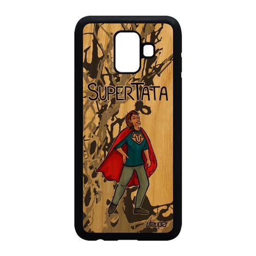 Coque Super Tata Samsung Galaxy A6 2018 En Bois Silicone Heros Comi... on Productcaster.