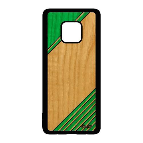 Coque Pour Mate 20 Pro Bois Silicone Moderne Vert Motif Noir Fait M... on Productcaster.