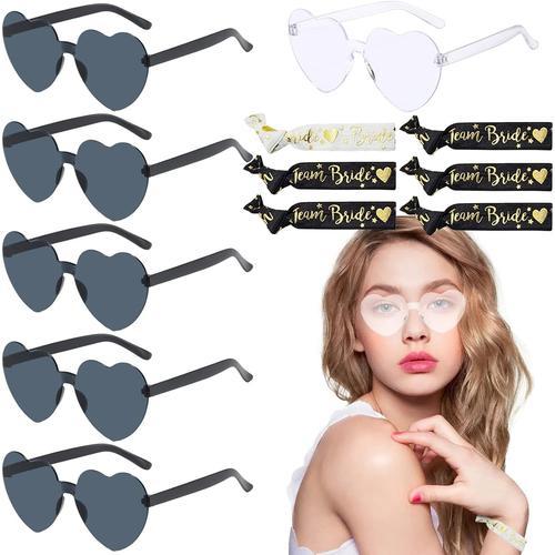 6 Paires Lunettes Coeur, Verres De Fête, Lunettes De Soleil En Form... on Productcaster.