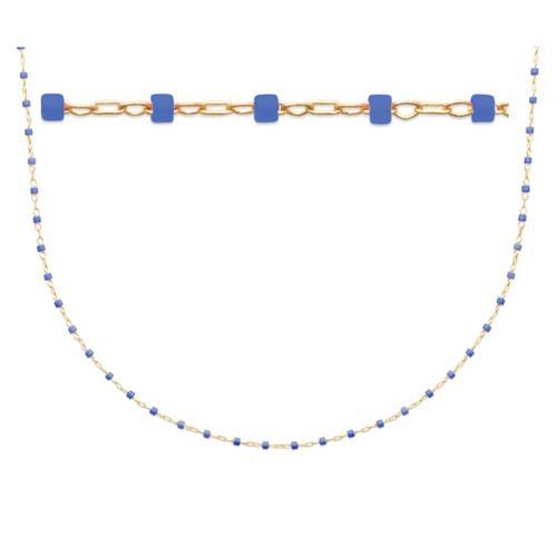 Les Trésors De Lily R1092 - Collier Plaqué Or 'boho' Bleu Doré - 45... on Productcaster.