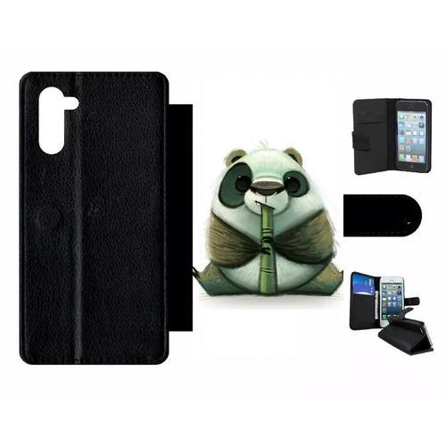 Etui À Rabat Pour Galaxy Note10 - Funny Panda Pipo Roseau - Simili-... on Productcaster.