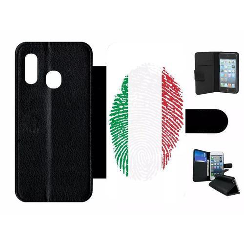 Etui À Rabat Pour Galaxy A20e - Empreinte Digitale Drapeau Italie I... on Productcaster.