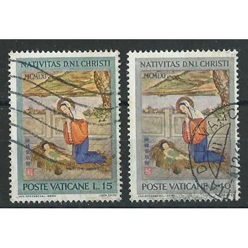 Vatican Lot De 2 Timbres La Naissance Du Christ Noël 1961 N° 341/342 on Productcaster.