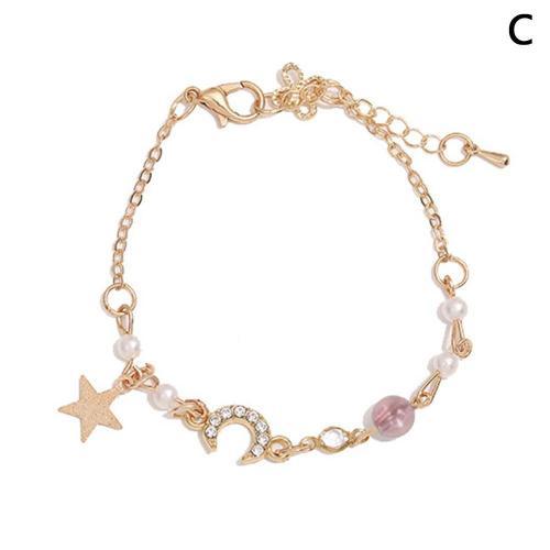 Pink Bracelet Pendentif Etoile Lune Coreen2 Pink on Productcaster.