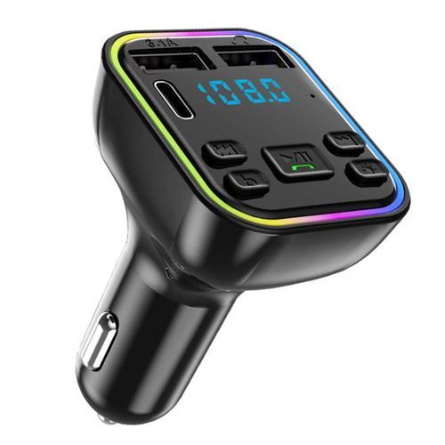 Transmetteur FM Bluetooth sans fil pour voiture, taille unique, noi... on Productcaster.